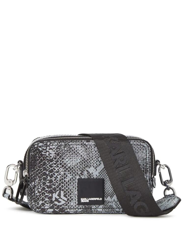 Karl Lagerfeld Jeans snake-effect camera bag - Grey Cover