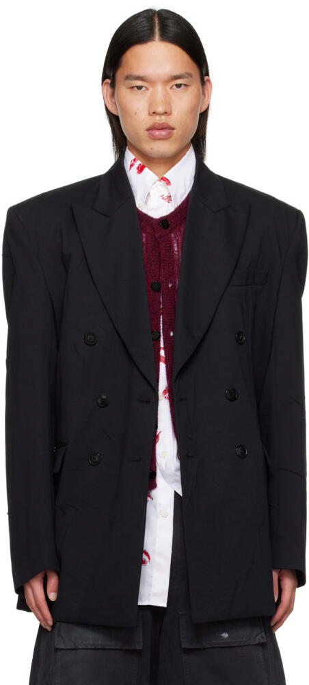 VETEMENTS Black Peaked Lapel Blazer Cover