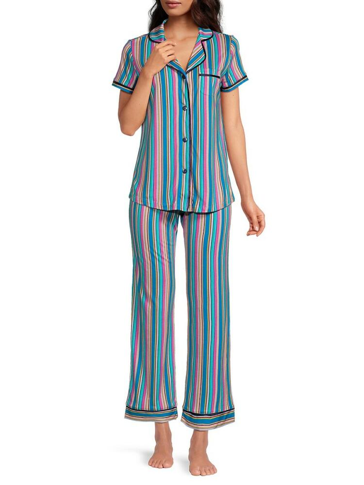 Cosabella Women's Bella 2-Piece Pajama Set - Bold Stripe Cover