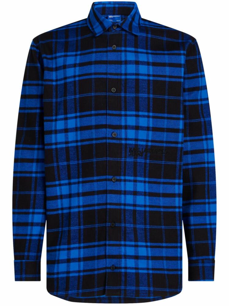 Karl Lagerfeld Jeans checked cotton shirt - Blue Cover