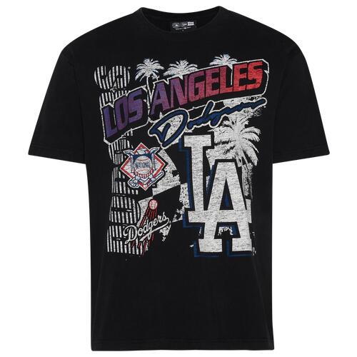 New Era Dodgers Fitted Short Sleeve T-Shirt - Mens Black/Black Cover