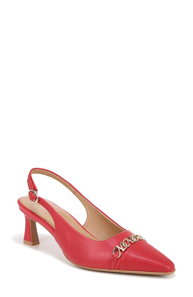 Naturalizer Dovey Slingback Cap Toe Pump in Red Leather Cover