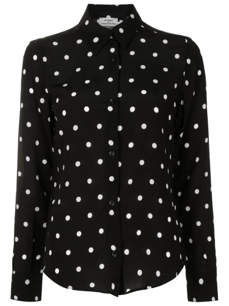 Amir Slama polka-dot pattern silk shirt - Black Cover