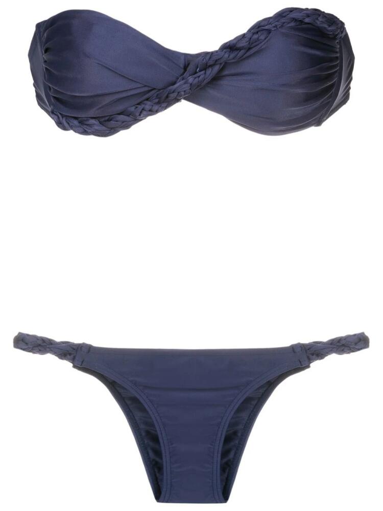 Amir Slama braid-detail bandeau bikini - Blue Cover