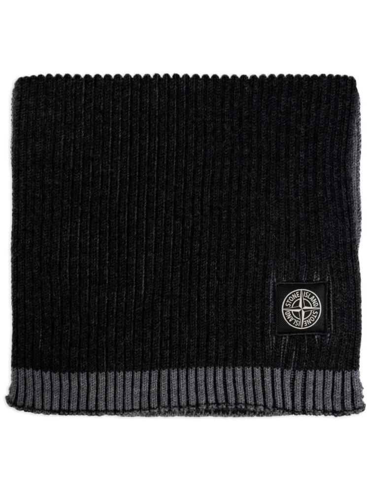 Stone Island vanisé-knit wool scarf - Grey Cover