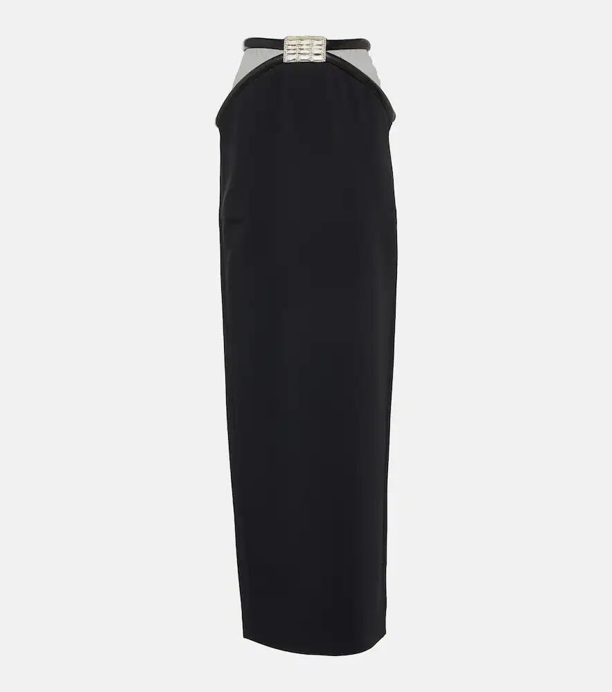 David Koma Embellished cutout cady maxi skirt Cover