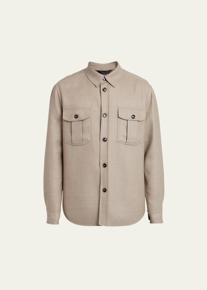 Brioni Men's Stretch Wool Overshirt Cover