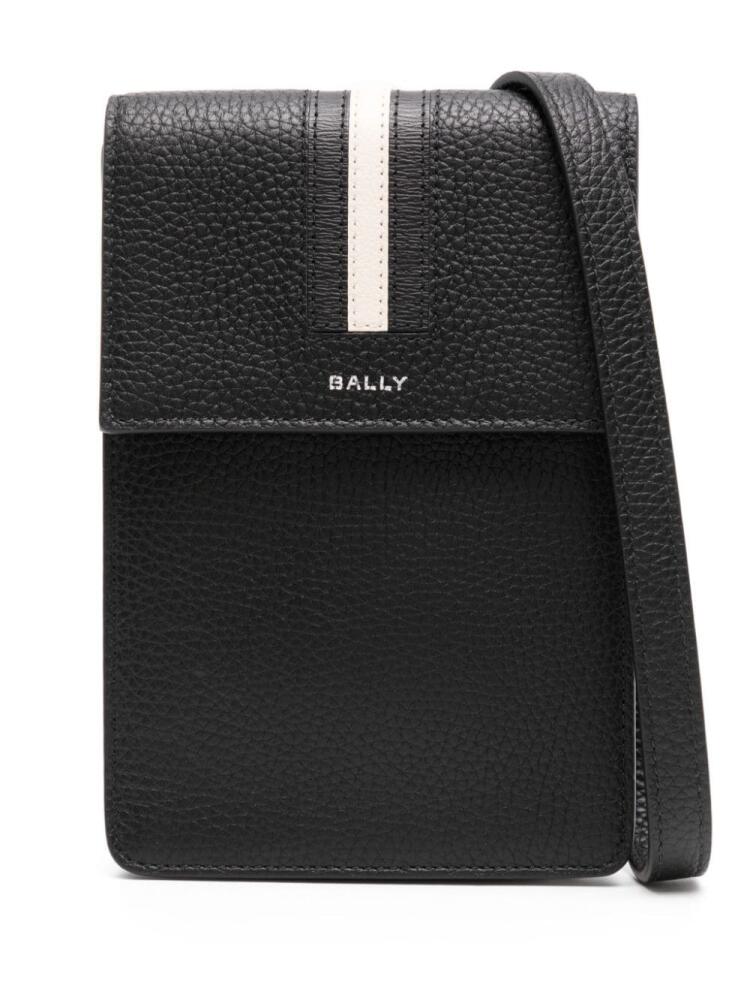 Bally stripe appliqué logo stamp shoulder bag - Black Cover