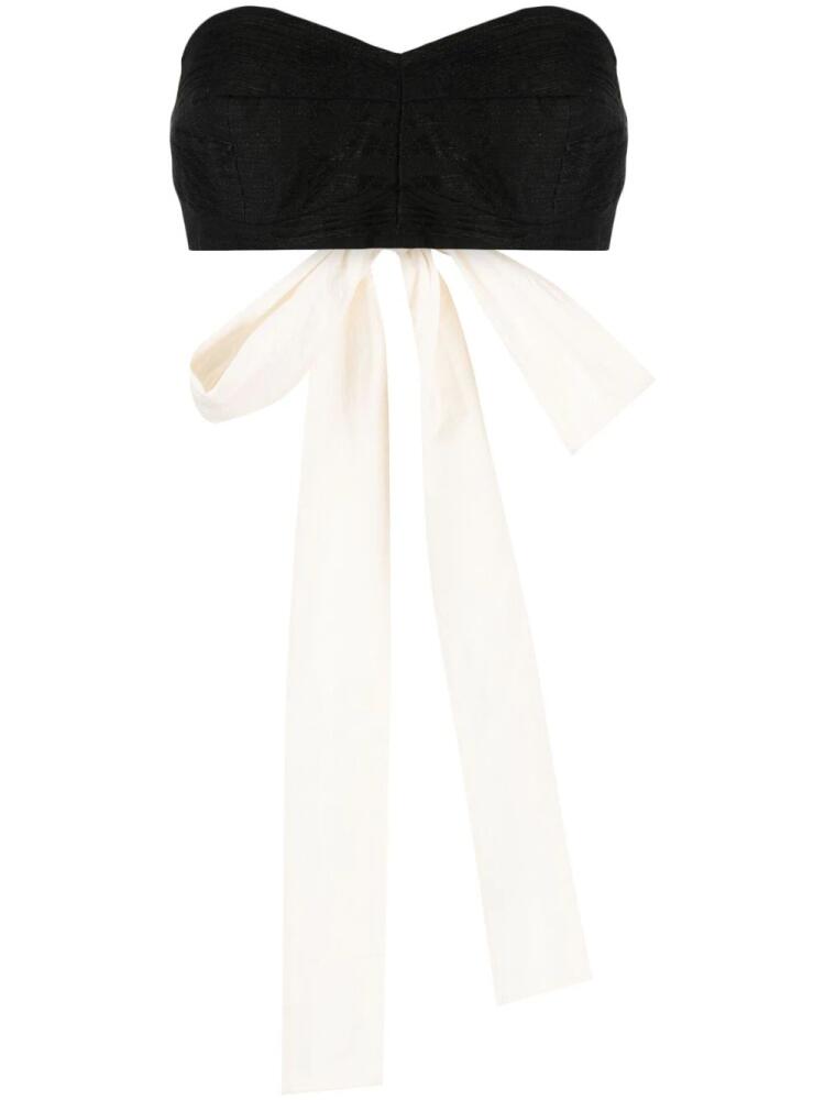 Uma Wang bow-fastening cropped top - Black Cover