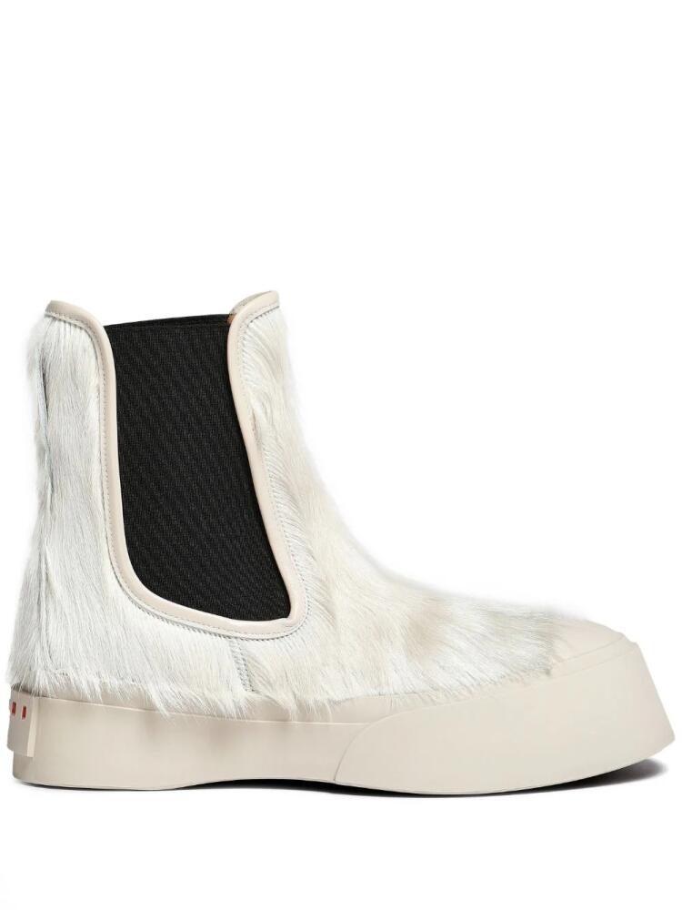 Marni Pablo calf-hair Chelsea boots - White Cover