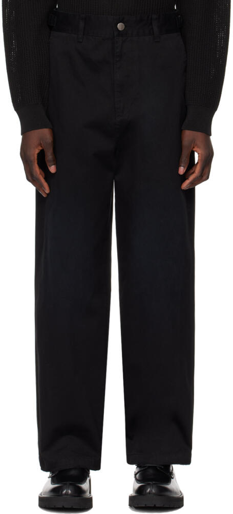 Solid Homme Black Wide Denim Trousers Cover