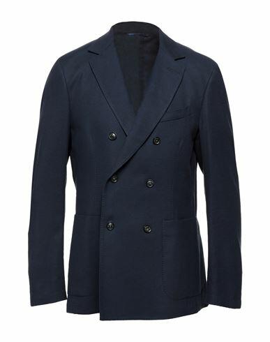 Trussardi Man Blazer Midnight blue Cotton, Elastane Cover