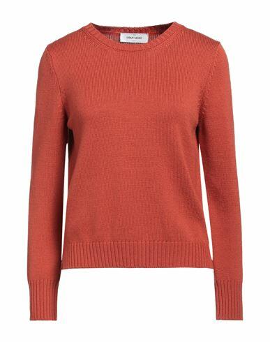 Gran Sasso Woman Sweater Rust Virgin Wool Cover