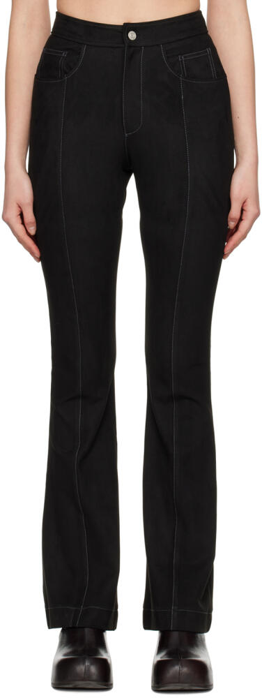 Andersson Bell Black Paneled Faux-Leather Trousers Cover