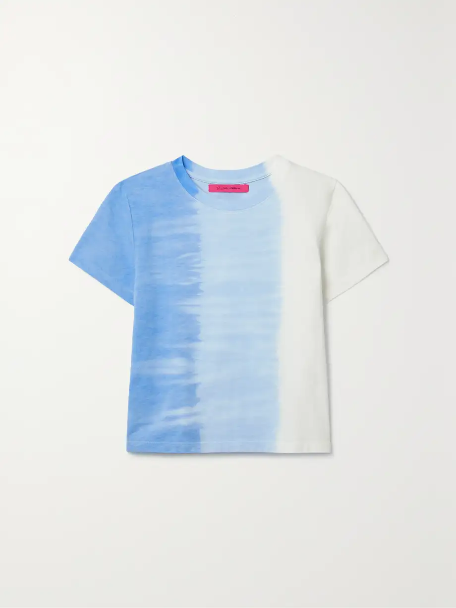 The Elder Statesman - Tie-dyed Cotton And Cashmere-blend Piqué T-shirt - Blue Cover