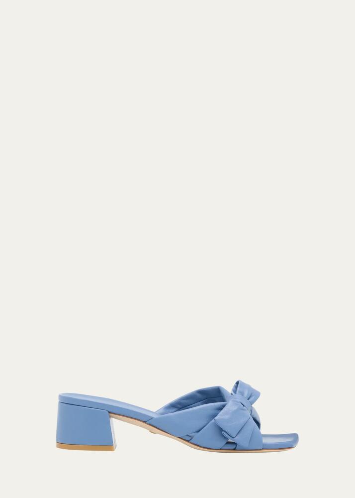 Stuart Weitzman Sofia Lambskin Bow Mule Sandals Cover