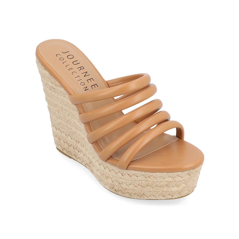 Journee Collection Cynthie Espadrille Wedge Sandal | Women's | Dark Brown Cover