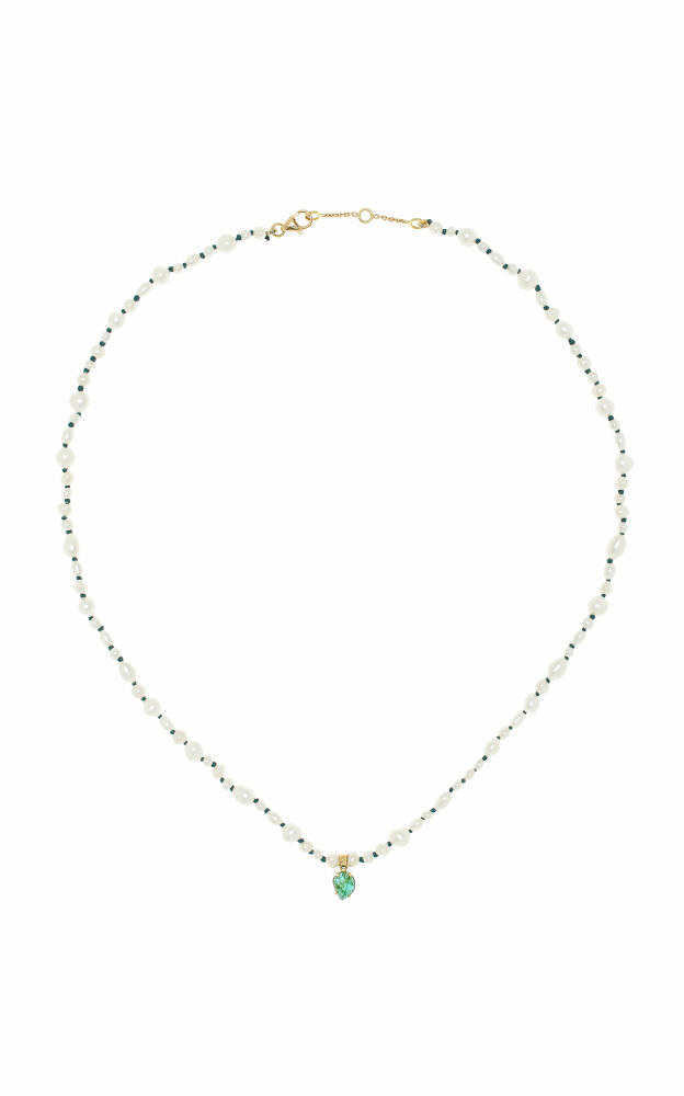 Amrapali - Muna 18K Yellow Gold; Pearl And Emerald Necklace - Green - Gifts For Her Cover