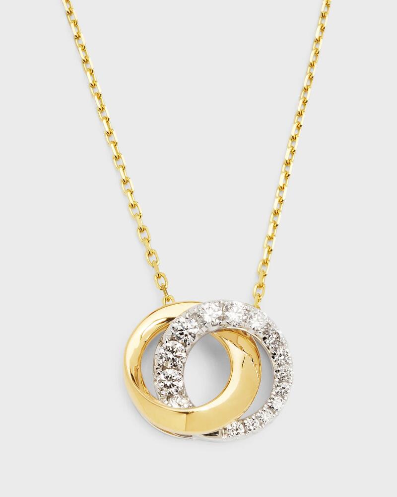 Frederic Sage 18K Yellow and White Gold Small Love Halo Half Diamond Necklace Cover