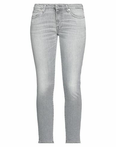 7 For All Mankind Woman Jeans Grey Cotton, Elastane Cover