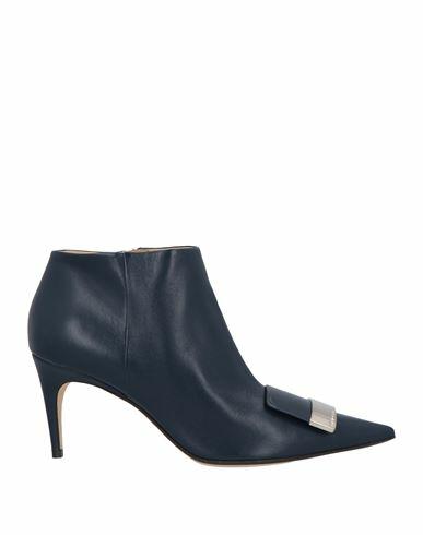 Sergio Rossi Woman Ankle boots Navy blue Soft Leather Cover