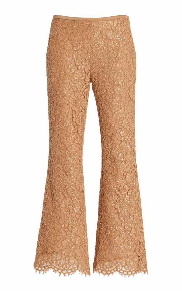 Michael Kors Collection - Sequined Flared Lace Pants - Neutral Cover