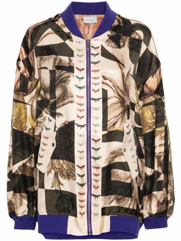 Pierre-Louis Mascia graphic-print bomber jacket - Neutrals Cover