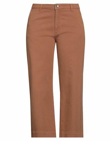 Take-two Woman Jeans Brown Cotton, Elastane Cover