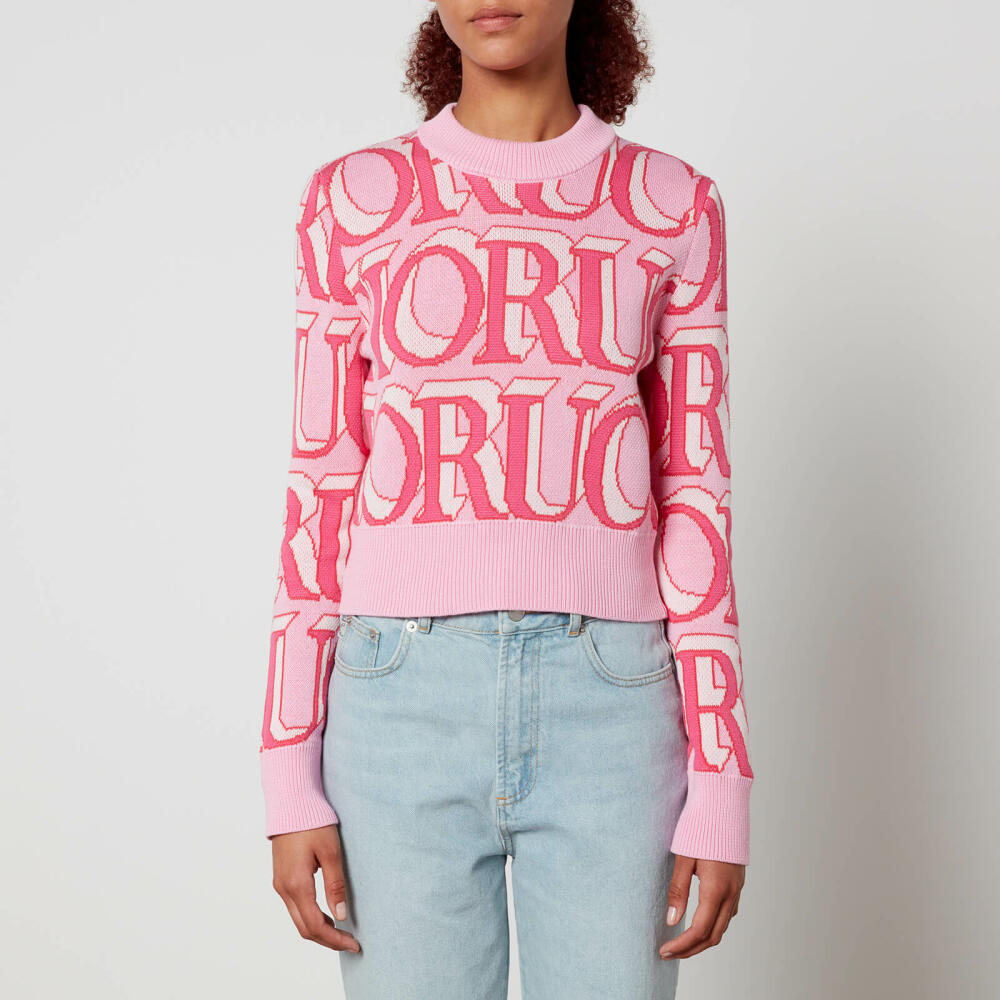 Fiorucci Cropped Logo-Jacquard Cotton Jumper Cover