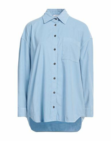 Peserico Easy Woman Shirt Light blue Cotton, Elastane Cover