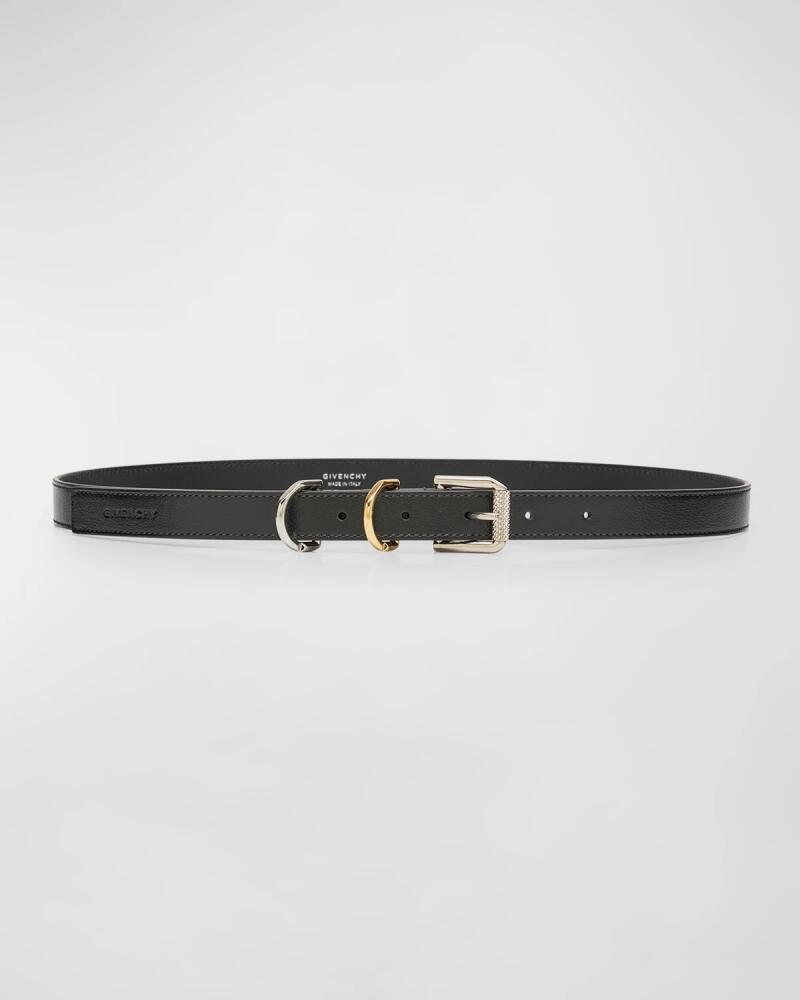 Givenchy Voyou Mixed-Metal Leather Skinny Belt Cover