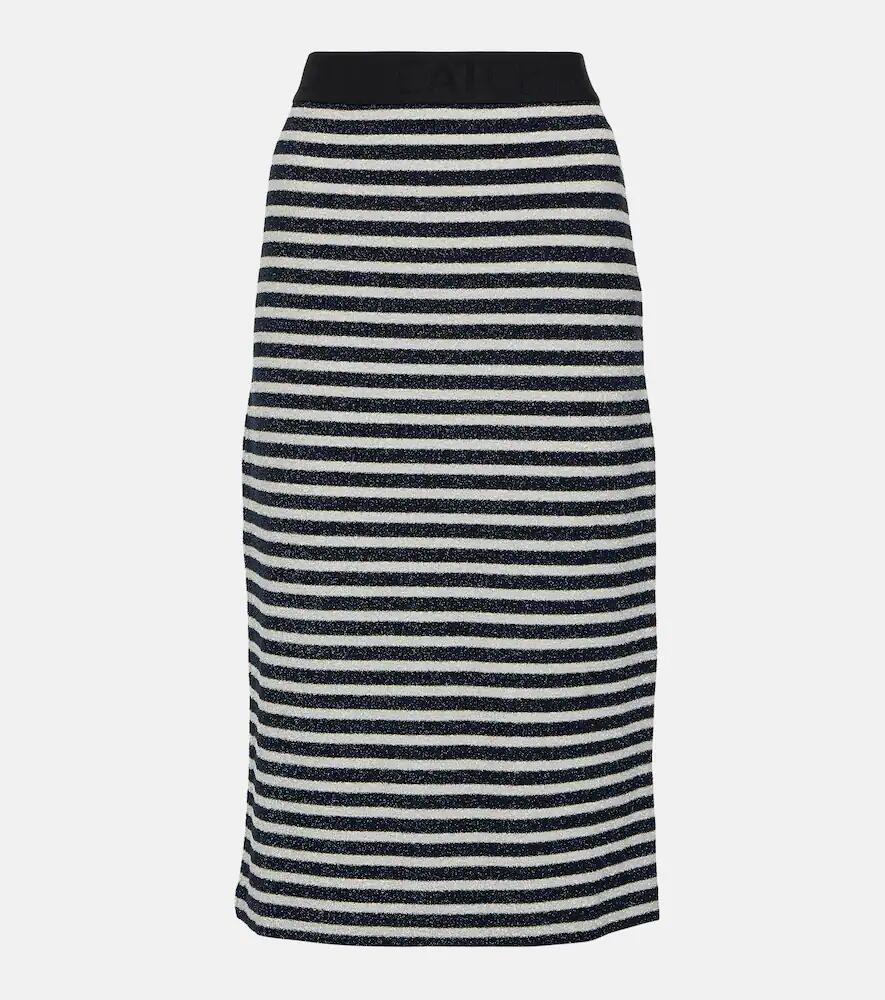 Dorothee Schumacher Endless Shimmer striped jersey midi skirt Cover