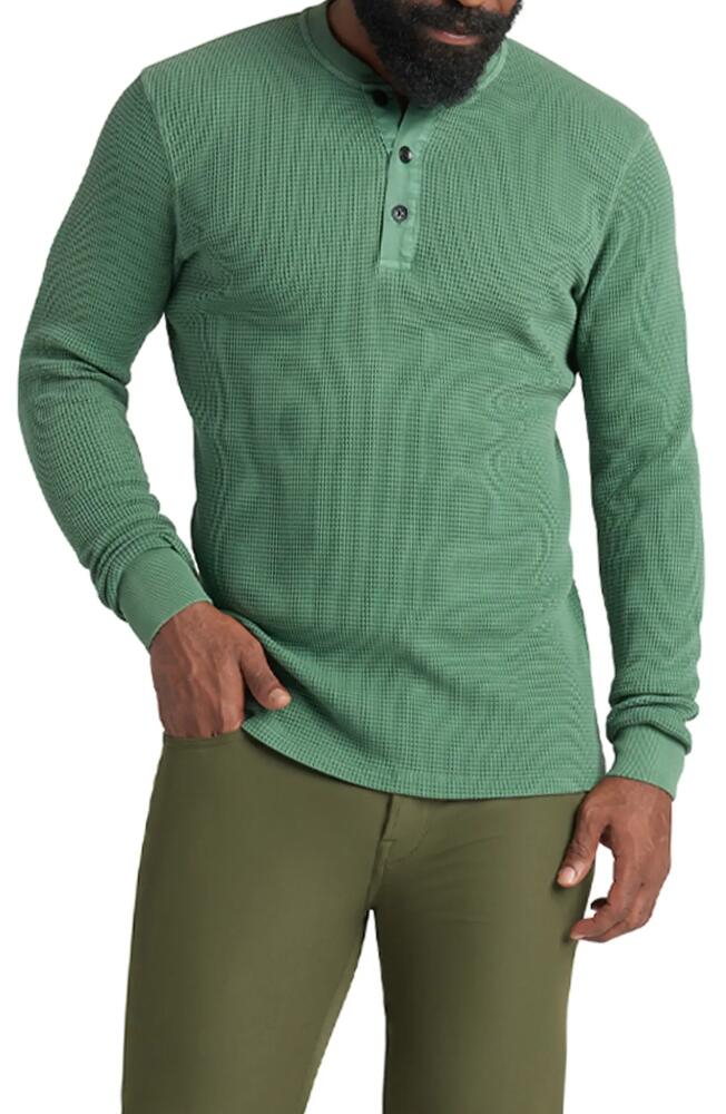 Goodlife Waffle Stitch Thermal Henley in Evergreen Cover