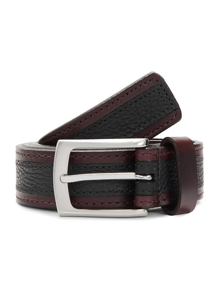 Allen Edmonds Men's Nashua Contrast Leather Belt - Black Cover