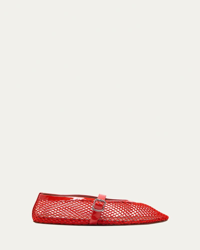 ALAIA Mesh Mary Jane Ballerina Flats Cover