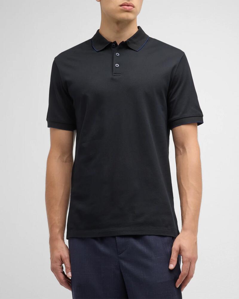 Giorgio Armani Men's Tipped Jersey Polo Shirt Cover