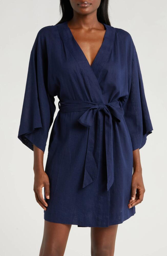 Nordstrom Vacation Linen Blend Robe in Navy Peacoat Cover