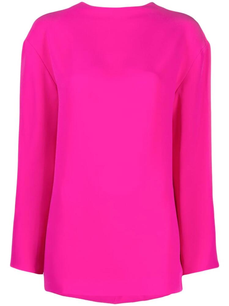 Valentino Garavani draped-back silk blouse - Pink Cover