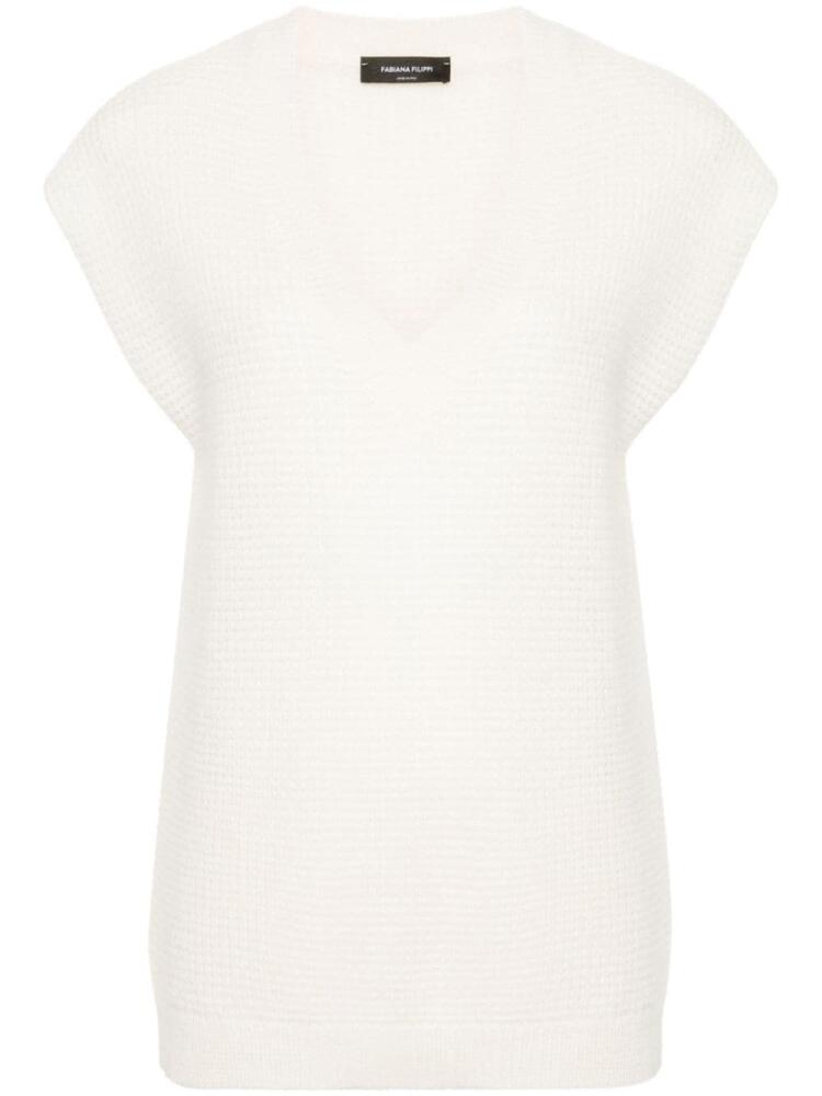 Fabiana Filippi V-neck knitted vest - Neutrals Cover