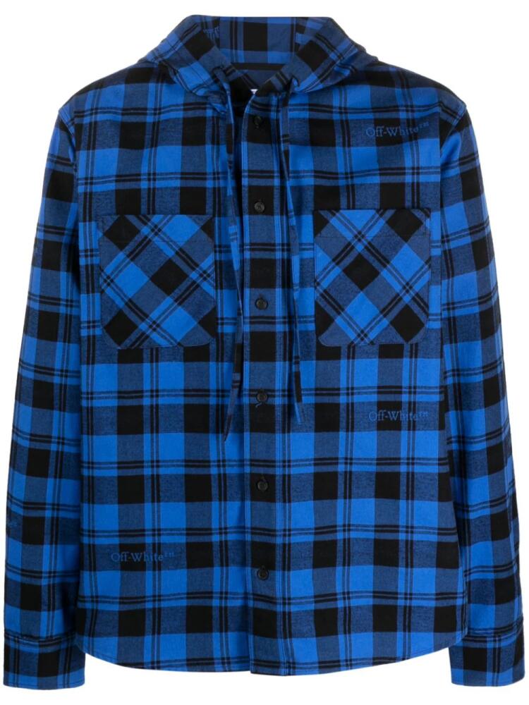 Off-White plaid check-pattern flannel overshirt - Blue Cover