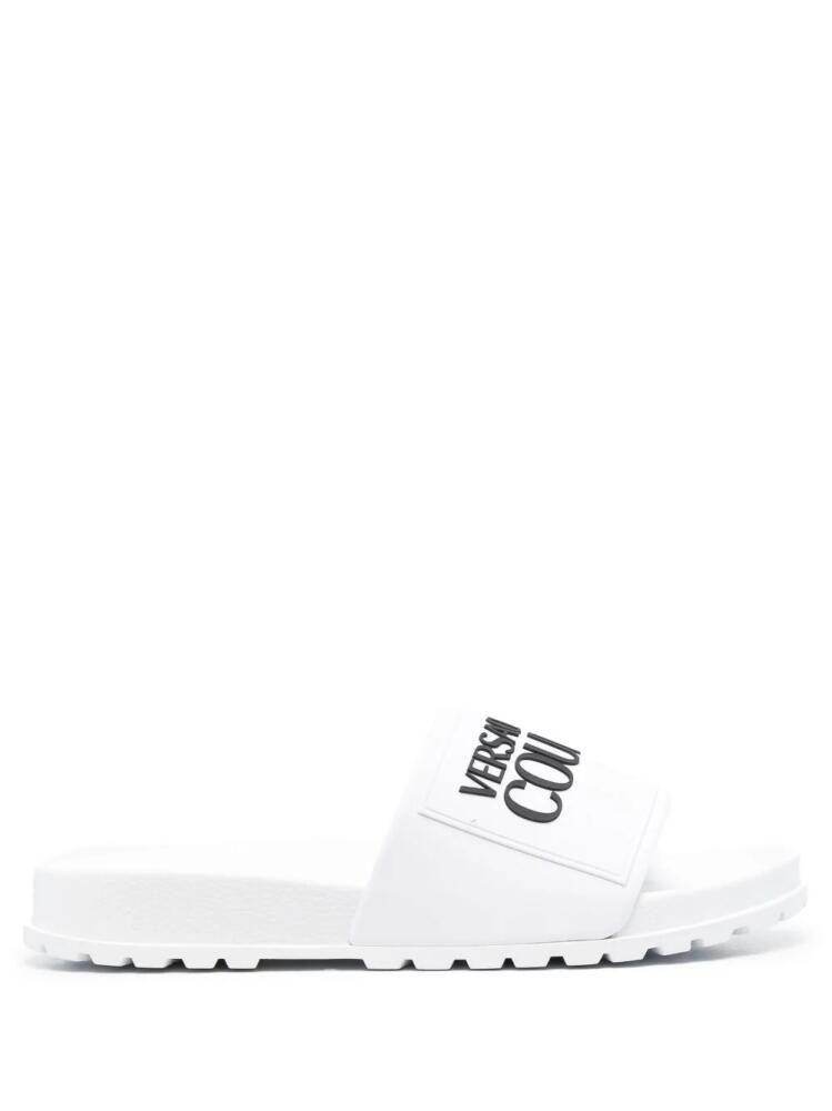 Versace Jeans Couture embossed-logo slides - White Cover