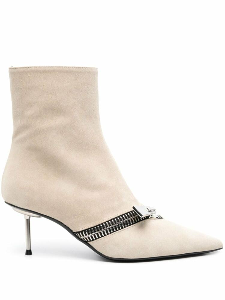 Coperni Zip 65mm suede ankle boots - Neutrals Cover