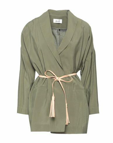 Niū Woman Blazer Military green Viscose, Polyamide Cover