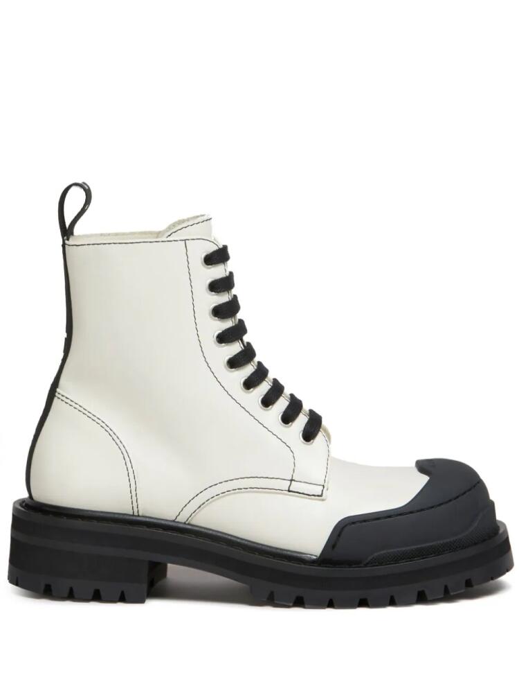 Marni Dada Army leather combat boots - White Cover