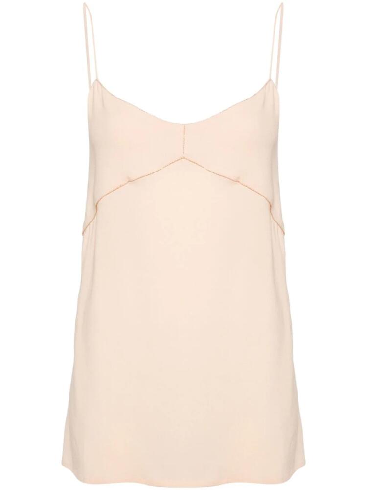 Fabiana Filippi beaded-trim crepe tank top - Neutrals Cover