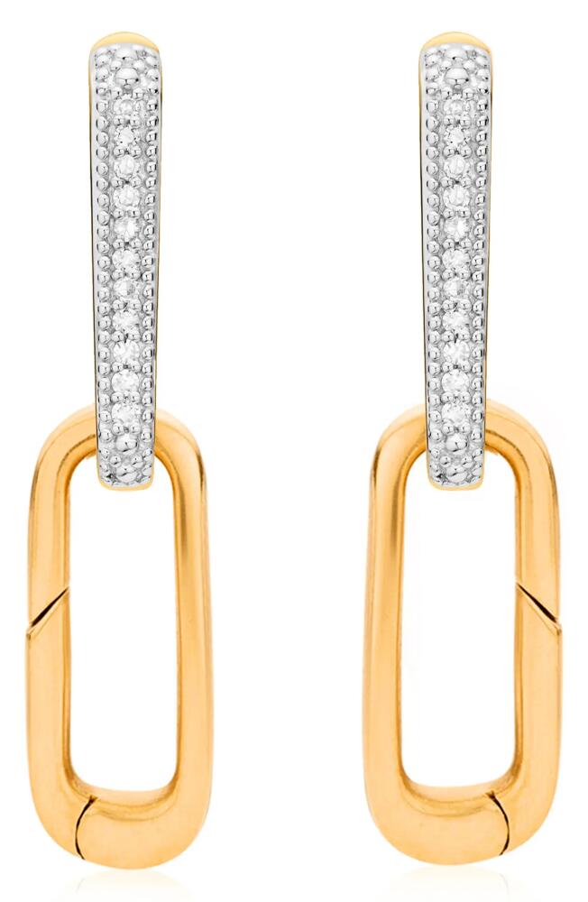 Monica Vinader Alta Capture Diamond Earrings in Yellow Gold Cover