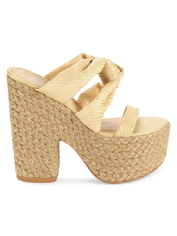 Stuart Weitzman Women's Playa Sohigh Knot Platform Sandals - Beige Cover