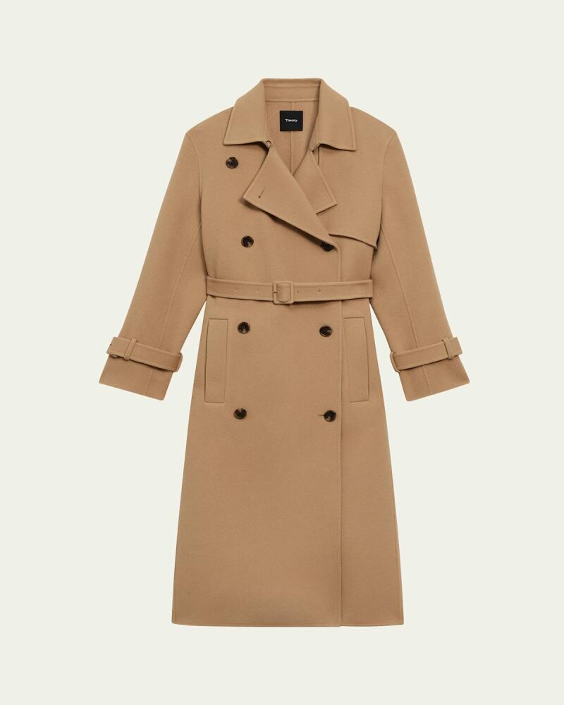 Theory New Divide Double-Face Wool Trench Coat Cover