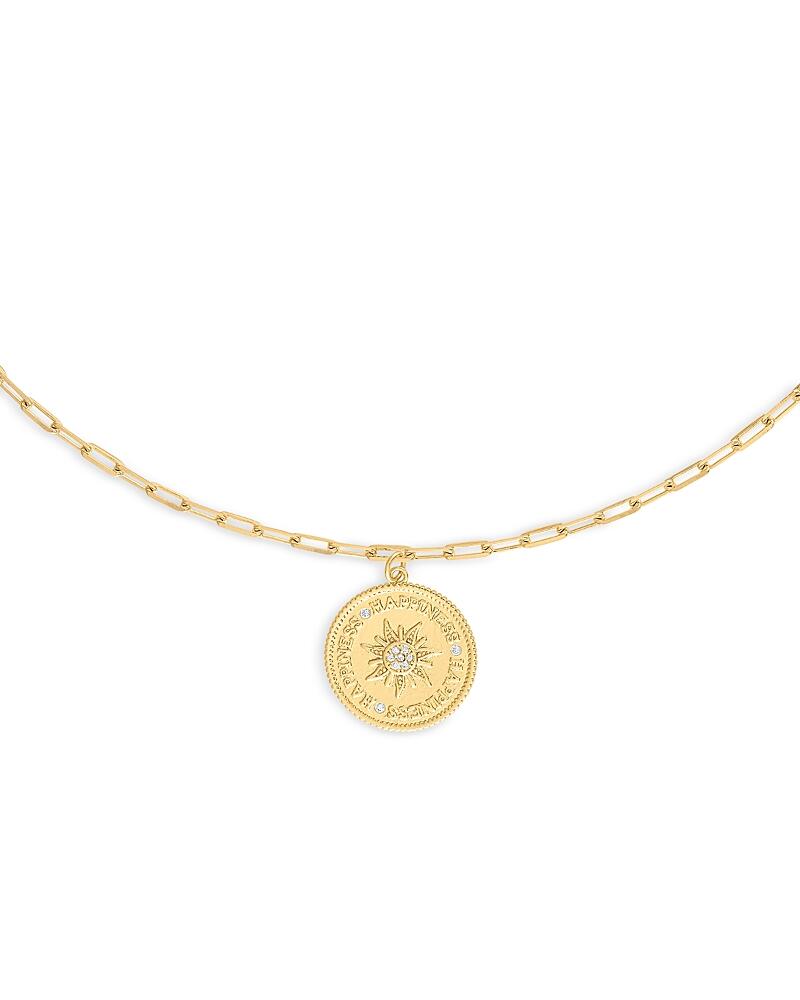 Alexa Leigh Pave Sunburst Coin Pendant Necklace, 16 Cover