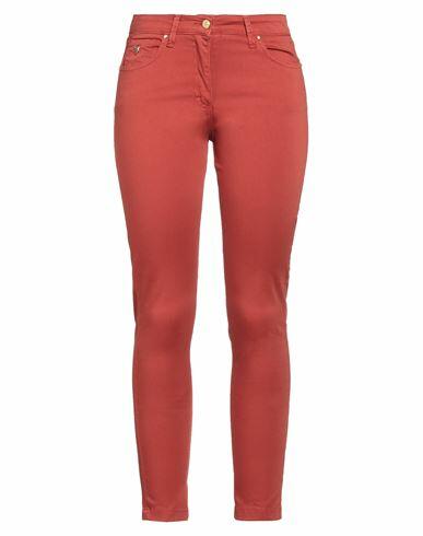 Gai Mattiolo Woman Pants Brick red Cotton, Elastane Cover